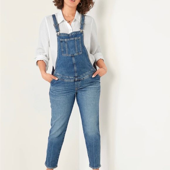 Denim Maternity Overalls in Color Suki - Picture 3 of 16